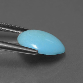 0.91캐럿 천연 블루 터키석, 멋진 모양, 9.9×8.4 mm, 불투명체