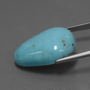 16.07캐럿 천연 파란색 터키 옥, 배 모양, 불투명체