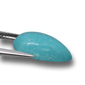 4.42캐럿 천연 블루 터키석, 배 모양, 15.3×10.1 mm, 불투명체