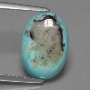 2.72캐럿 천연 블루 터키석, 타원형 컷, 13.3×9.2 mm, 불투명체