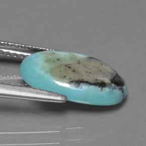 2.72캐럿 천연 블루 터키석, 타원형 컷, 13.3×9.2 mm, 불투명체