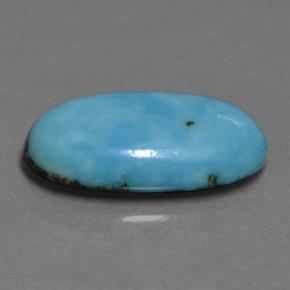 5.20캐럿 천연 블루 터키석, 타원형 컷, 17.5×10.1 mm, 불투명체