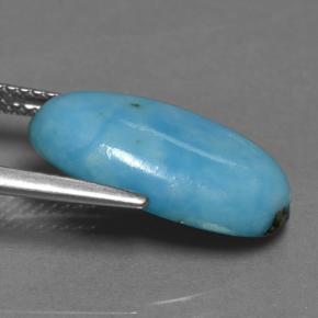 5.20캐럿 천연 블루 터키석, 타원형 컷, 17.5×10.1 mm, 불투명체