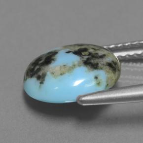 2.87캐럿 천연 블루 터키석, 라운드 컷, 10.35 mm, 불투명체