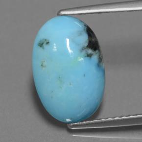 2.40캐럿 천연 블루 터키석, 타원형 컷, 12.6×8.4 mm, 불투명체