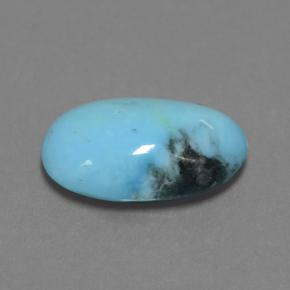 2.40캐럿 천연 블루 터키석, 타원형 컷, 12.6×8.4 mm, 불투명체