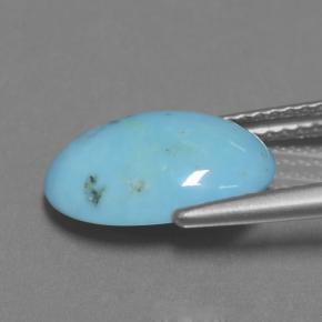 2.40캐럿 천연 블루 터키석, 타원형 컷, 12.6×8.4 mm, 불투명체