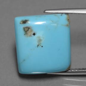 9.94캐럿 천연 블루 터키석, 스퀘어, 13.9×13 mm, 불투명체
