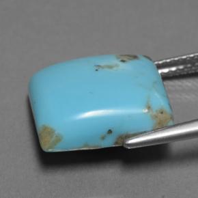 9.94캐럿 천연 블루 터키석, 스퀘어, 13.9×13 mm, 불투명체