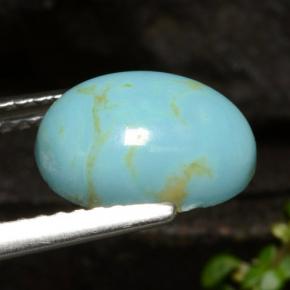 1.72캐럿 천연 블루 터키석, 타원형 컷, 9.9×7.5 mm, 불투명체