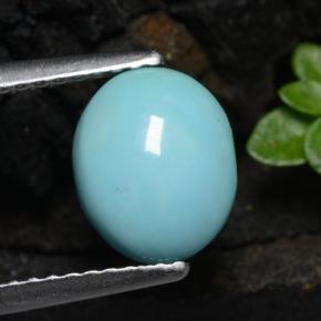 1.11캐럿 천연 블루 터키석, 타원형 컷, 8.8×7.2 mm, 불투명체