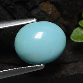 1.11캐럿 천연 블루 터키석, 타원형 컷, 8.8×7.2 mm, 불투명체
