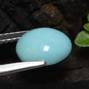 1.11캐럿 천연 블루 터키석, 타원형 컷, 8.8×7.2 mm, 불투명체