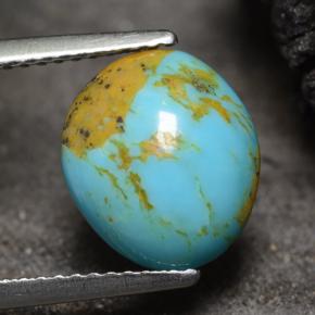 2.22캐럿 천연 블루 터키석, 멋진 모양, 11×9.6 mm, 불투명체