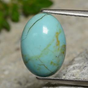 2.15캐럿 천연 블루 터키석, 타원형 컷, 12.1×8.7 mm, 불투명체