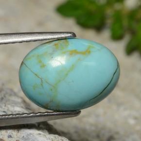2.15캐럿 천연 블루 터키석, 타원형 컷, 12.1×8.7 mm, 불투명체