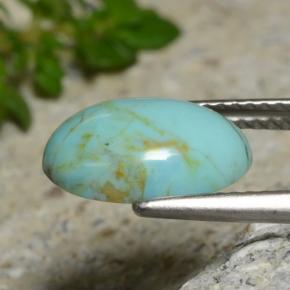 2.15캐럿 천연 블루 터키석, 타원형 컷, 12.1×8.7 mm, 불투명체