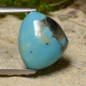 3.24캐럿 천연 블루 터키석, 트릴리언, 11.5×10 mm, 불투명체