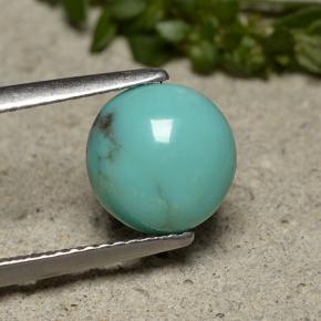 1.95캐럿 천연 블루 터키석, 라운드 컷, 8.43 mm, 불투명체
