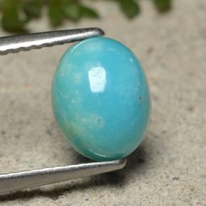 1.84캐럿 천연 블루 터키석, 타원형 컷, 9.1×7.2 mm, 불투명체