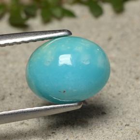 1.84캐럿 천연 블루 터키석, 타원형 컷, 9.1×7.2 mm, 불투명체