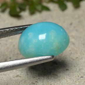 1.84캐럿 천연 블루 터키석, 타원형 컷, 9.1×7.2 mm, 불투명체