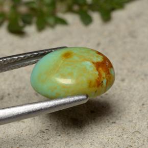 1.91캐럿 천연 블루 그린 터키석, 타원형 컷, 10.2×8 mm, 불투명체