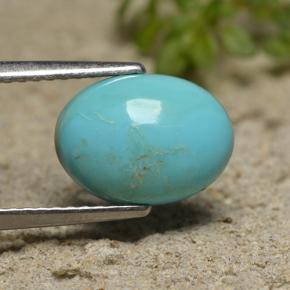 2.15캐럿 천연 블루 터키석, 타원형 컷, 10.8×8 mm, 불투명체