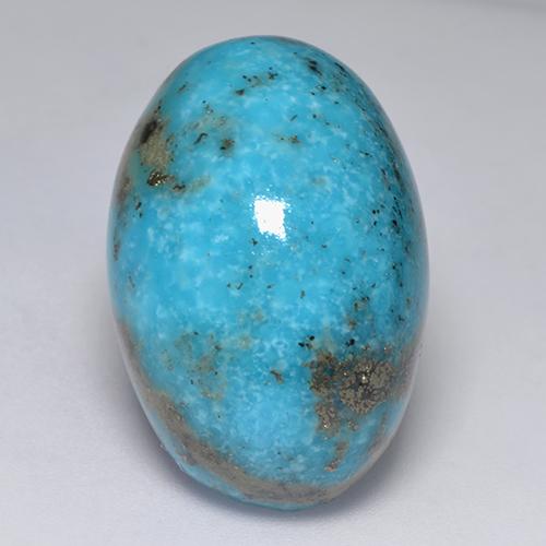 31.22캐럿 천연 미디엄 그린 블루 터키석, 타원형 컷, 24.3×16.3 mm, 불투명체