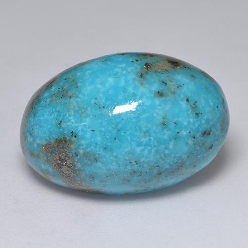 31.22캐럿 천연 미디엄 그린 블루 터키석, 타원형 컷, 24.3×16.3 mm, 불투명체