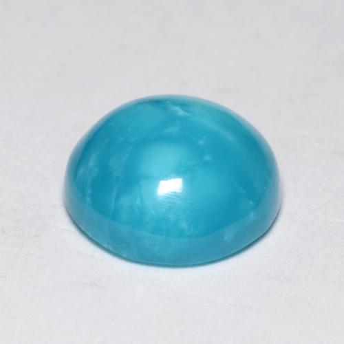 2.32캐럿 천연 녹청색 터키석, 라운드 컷, 9.05 mm, 불투명체