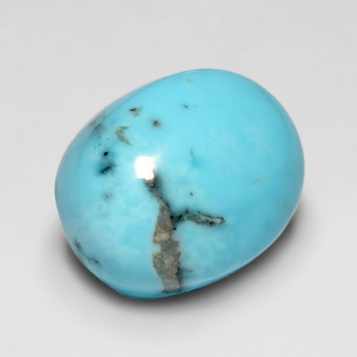 3.46캐럿 천연 푸르스름한 그린 터키석, 타원형 컷, 10.6×8.3 mm, 불투명체