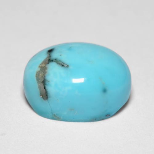 3.46캐럿 천연 푸르스름한 그린 터키석, 타원형 컷, 10.6×8.3 mm, 불투명체