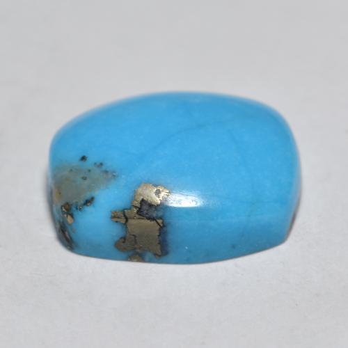 3.56캐럿 천연 틸 터키석, 쿠션 컷, 10.9×9.2 mm, 불투명체