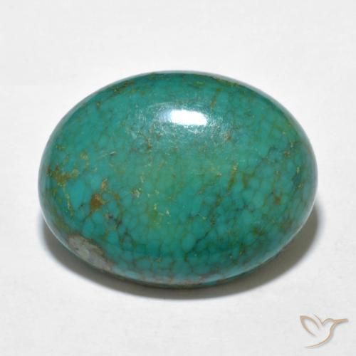 9.91캐럿 천연 블루 그린 터키석, 타원형 컷, 19.2×15 mm, 불투명체