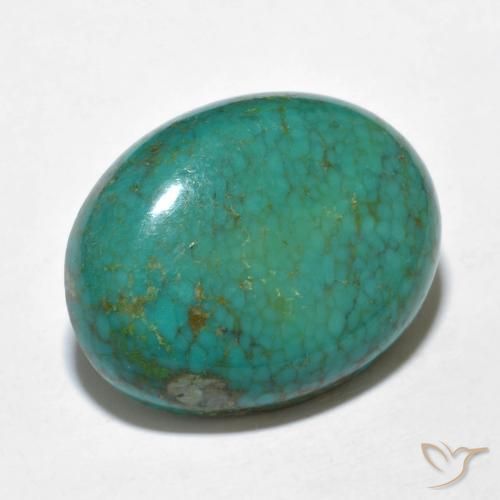 9.91캐럿 천연 블루 그린 터키석, 타원형 컷, 19.2×15 mm, 불투명체
