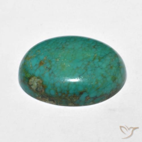 9.91캐럿 천연 블루 그린 터키석, 타원형 컷, 19.2×15 mm, 불투명체