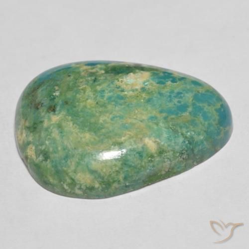 14.63캐럿 천연 미디엄 라이트 블루 그린 터키 옥, 일조, 불투명체