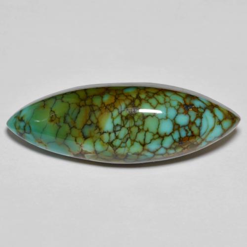11.50캐럿 천연 멀티컬러 터키석, 마퀴즈, 28×9.7 mm, 불투명체