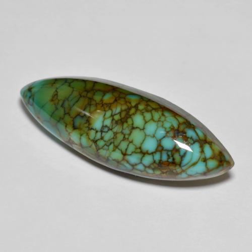 11.50캐럿 천연 멀티컬러 터키석, 마퀴즈, 28×9.7 mm, 불투명체