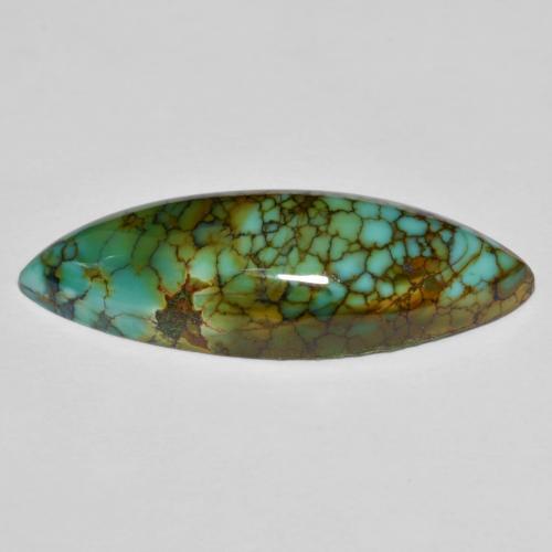 11.50캐럿 천연 멀티컬러 터키석, 마퀴즈, 28×9.7 mm, 불투명체