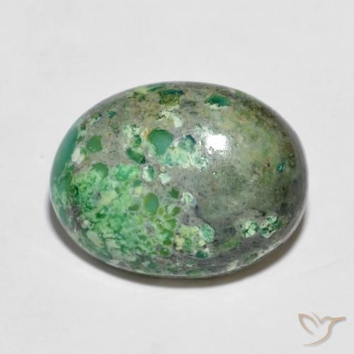 6.49ct 자연스러운 애플 그린 터키 옥, 타원형, 불투명체