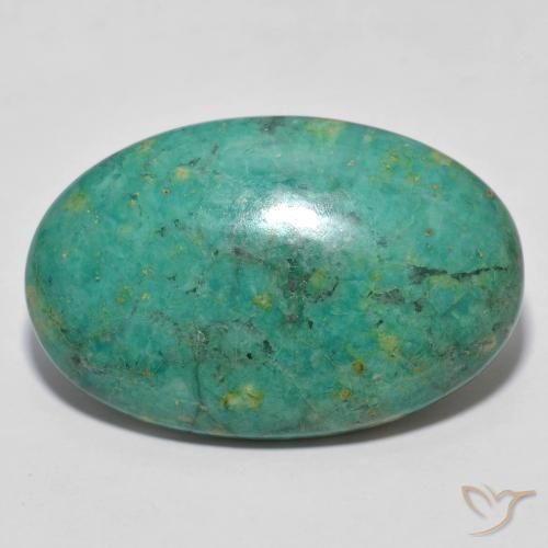 11.73ct 자연스러운 블루 그린 터키 옥, 타원형, 불투명체