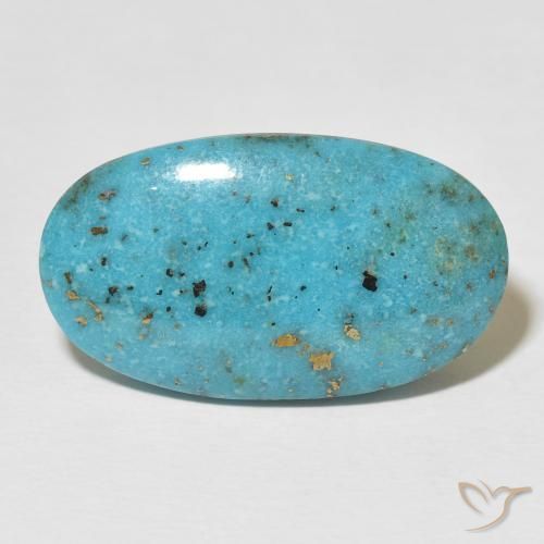22.58ct 자연스러운 그린 블루 터키 옥, 타원형, 불투명체