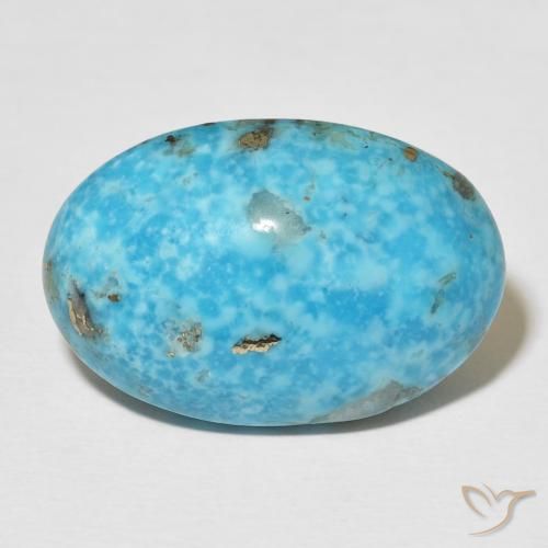24.84ct 자연스러운 초록빛이 도는 파란색 터키 옥, 타원형, 불투명체
