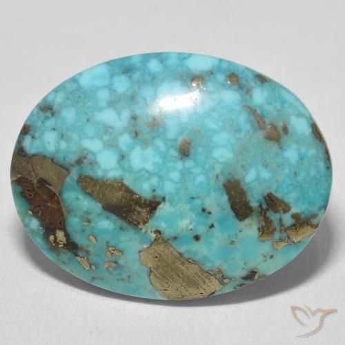 28.41ct 자연스러운 미디엄 그린 블루 터키 옥, 타원형, 불투명체