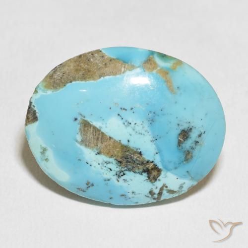 45.84ct 자연스러운 밝은 청록색 터키 옥, 타원형, 불투명체