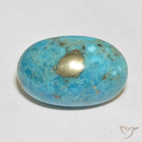 24.53ct 자연스러운 미디엄 그린 블루 터키 옥, 타원형, 불투명체