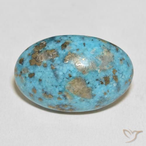 39.39ct 자연스러운 미디엄 그린 블루 터키 옥, 타원형, 불투명체