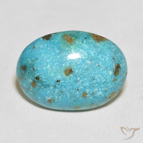 27.71ct 자연스러운 블루 그린 터키 옥, 타원형, 불투명체